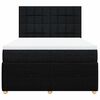 vidaXL Posteľn&yacute; r&aacute;m boxspring s matracom čierny 140x200 cm l&aacute;tka