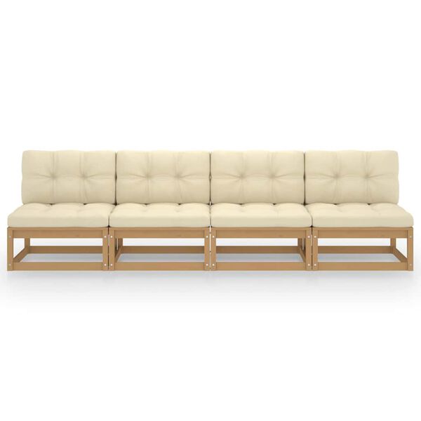 vidaXL 4-miesta z&aacute;hradn&aacute; pohovka s podložkami borovicov&yacute; mas&iacute;v