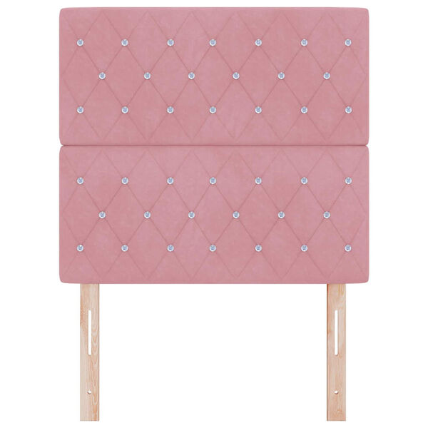 vidaXL Zadn&eacute; čelo s čelnou doskou Ružov&aacute; 90 cm Umel&aacute; koža