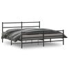 vidaXL Kovov&yacute; r&aacute;m postele so zadn&yacute;m a predn&yacute;m čelom čierny 200x200 cm