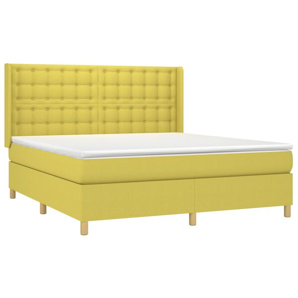 vidaXL Boxspring posteľ s matracom zelen&aacute; 180x200 cm l&aacute;tka