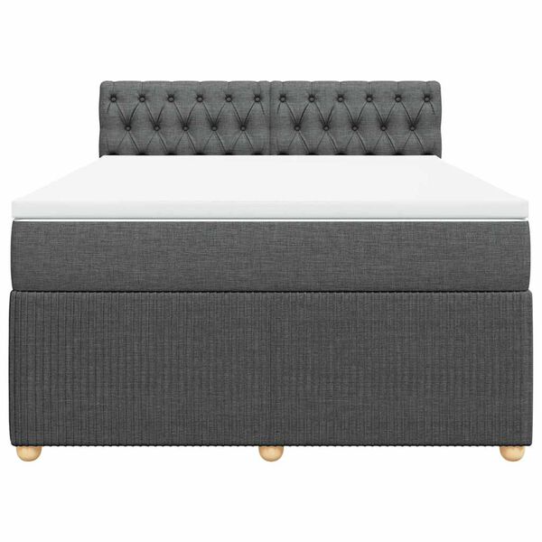 vidaXL Boxspring posteľ s matracom tmavosiv&aacute; 160x200 cm l&aacute;tka