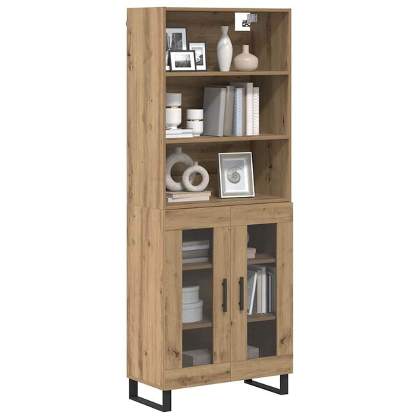 vidaXL Highboard Remeseln&yacute; dub 69,5 x 34 x 180 cm Kompozitn&eacute; drevo