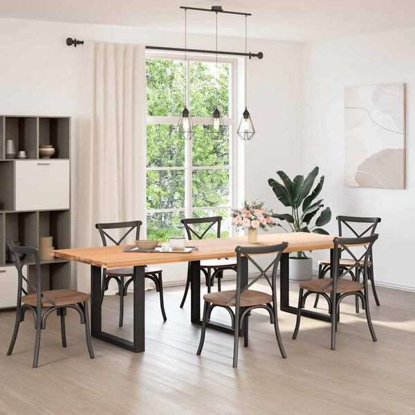 vidaXL Nohy k jed&aacute;lensk&eacute;mu stolu v tvare U, 3 ks, čierne, 80 x (72-73) cm, oceľov&eacute;