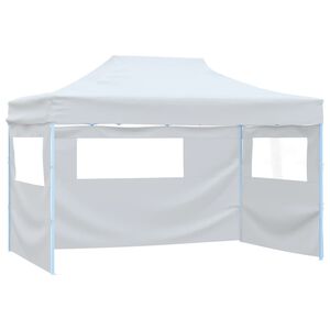 vidaXL Skladac&iacute; p&aacute;rty stan s 3 stenami 291x413x315 cm, biely
