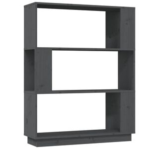 vidaXL Knižnica/deliaca stena siv&aacute; 80x25x101 cm mas&iacute;vna borovica