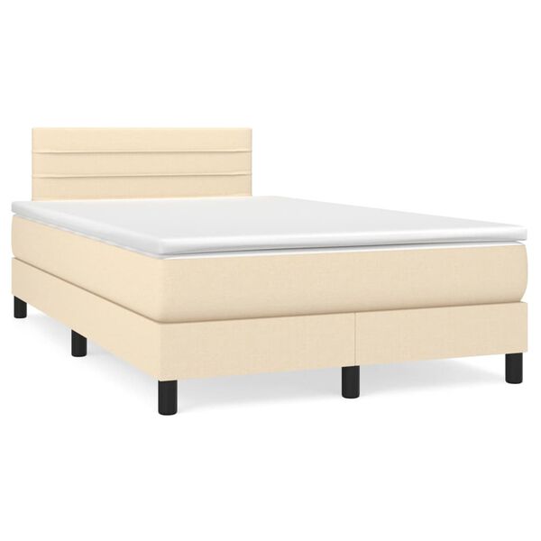 vidaXL Boxspring posteľ s matracom kr&eacute;mov&yacute; 120x200 cm l&aacute;tka
