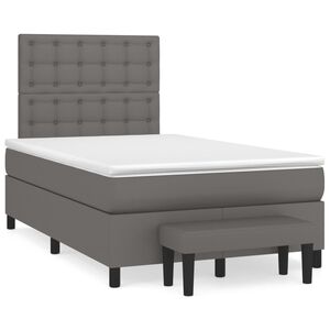 vidaXL Boxspring posteľ s matracom siv&aacute; 120x190 cm umel&aacute; koža