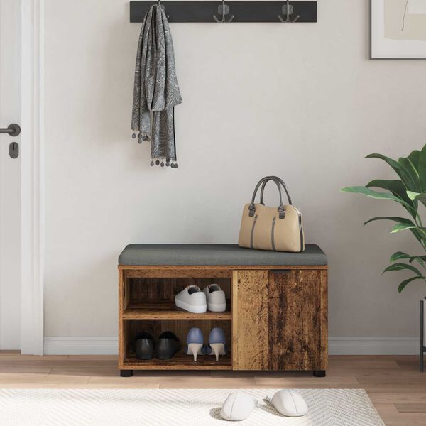 vidaXL Predsieňov&aacute; lavica s vank&uacute;&scaron;om Star&eacute; drevo 80 x 38 x 46 cm