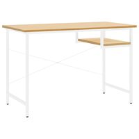 vidaXL Počítačový stôl, biely a svetlý dub 105x55x72 cm, MDF a kov