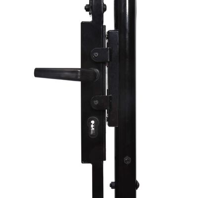 vidaXL Jednokrídlová plotová brána s oblúkom, oceľ 1x1,2 m, čierna