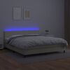vidaXL Boxspring posteľ s matracom a LED kr&eacute;mov&aacute; 180x200 cm umel&aacute; koža