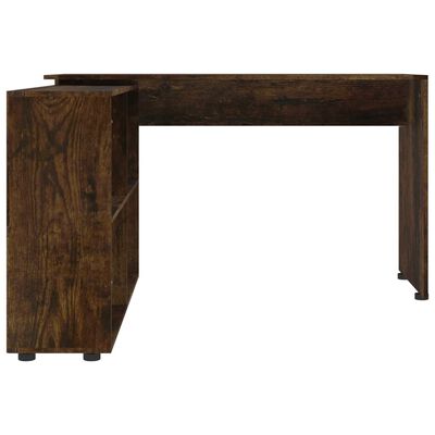 vidaXL Rohový písací stôl dymový dub spracované drevo