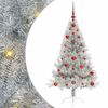 vidaXL Umel&yacute; predsvieten&yacute; vianočn&yacute; stromček Strieborn&aacute; 120 cm PET