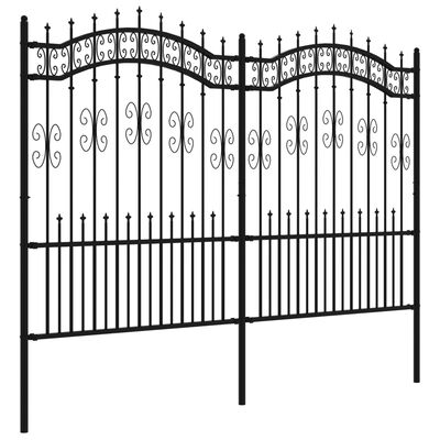 vidaXL Záhradný plot s hrotmi čierny 190 cm oceľ s práškovým nástrekom