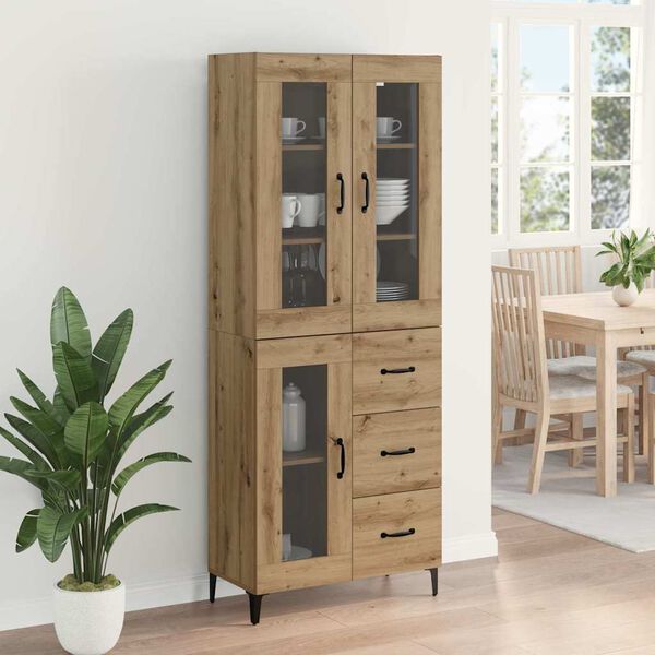 vidaXL Highboard Remeseln&yacute; dub 69,5 x 34 x 180 cm Kompozitn&eacute; drevo