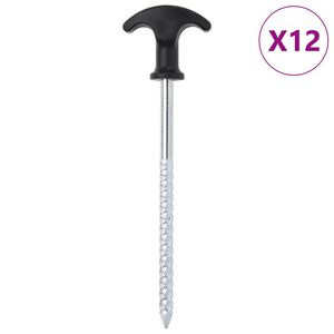 vidaXL Stanov&eacute; kol&iacute;ky 12 ks 17 cm &Oslash;7 mm pozinkovan&aacute; oceľ
