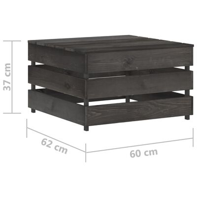 vidaXL 12-dielny záhradný set s podložkami sivé impregnované drevo