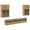 vidaXL S&uacute;prava n&aacute;stenn&eacute;ho TV n&aacute;bytku s LED svetlami 7 ks dub artisan