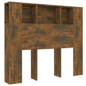 vidaXL Čelo postele so skrinkou dymov&yacute; dub 120x18,5x102,5 cm