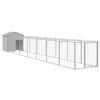 vidaXL B&uacute;da pre psa so strechou bledosiv&aacute; 117x813x123 cm pozin. oceľ