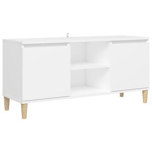 vidaXL TV skrinka s nožičkami z mas&iacute;vneho dreva biela 103,5x35x50 cm