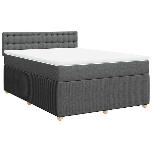 vidaXL Boxspring posteľ s matracom tmavosiv&aacute; 160x200 cm l&aacute;tka