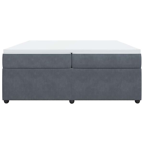 vidaXL Posteľný rám boxspring s matracom tmavosivý 200x200 cm zamat
