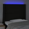 vidaXL Čelo postele s LED čierne 93x16x118/128 cm l&aacute;tka