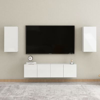 vidaXL TV skrinka, lesklá biela 30,5x30x60 cm, kompozitné drevo