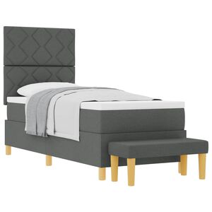 vidaXL Posteľ s pružinov&yacute;m r&aacute;mom Tmavo &scaron;ed&aacute; 200 x 80 cm l&aacute;tka