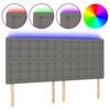 vidaXL Čelo postele s LED tmavosiv&eacute; 160x5x118/128 cm l&aacute;tka