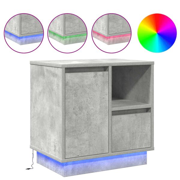 vidaXL Nočn&yacute; stol&iacute;k Bet&oacute;nov&aacute; &scaron;ed&aacute; 50 x 34,5 x 50 cm Kompozitn&eacute; drevo