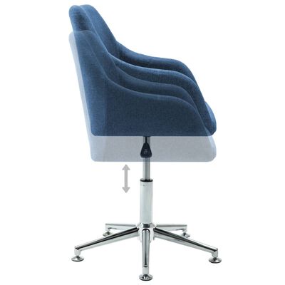 vidaXL Otočná kancelárska stolička modrá látková