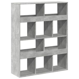 vidaXL Knižnica bet&oacute;nov&aacute; siv&aacute; 100x33x125,5 cm kompozitn&eacute; drevo