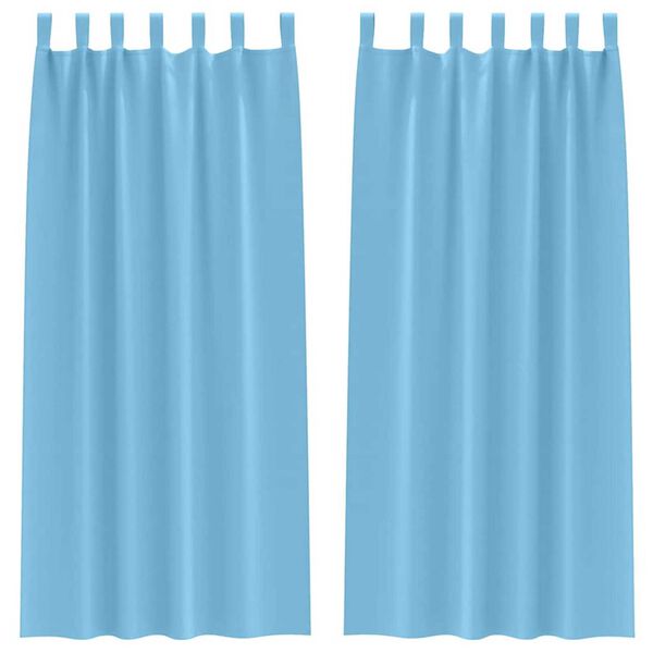 vidaXL Z&aacute;clony na zatemnenie s kr&uacute;žkami 2 pcs Svetlomodr&aacute; 245 x 140 cm