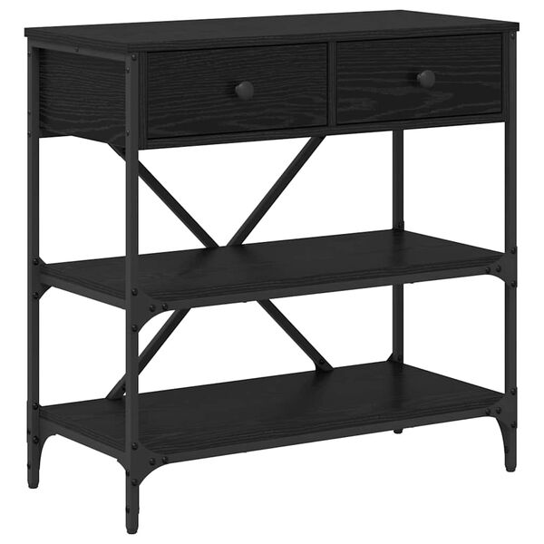 vidaXL Konzolový stôl so zásuvkou Čierny dub 100 x 34,5 x 75 cm drevo