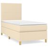 vidaXL Posteľn&yacute; r&aacute;m boxsping s matracom kr&eacute;mov&yacute; 90x200 cm l&aacute;tka
