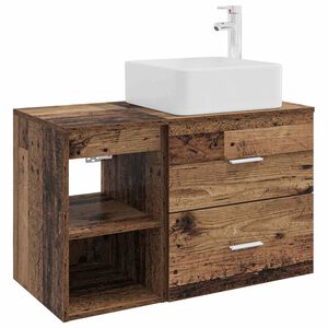vidaXL Sada k&uacute;peľňov&eacute;ho n&aacute;bytku 2 pcs Star&eacute; drevo Kompozitn&eacute; drevo