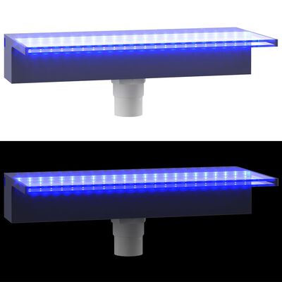 vidaXL Vodopádový prepad s RGB LED diódami akryl 45 cm