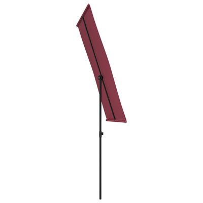 vidaXL Vonkajší slnečník s hliníkovou tyčou 180x130cm, bordovo červený