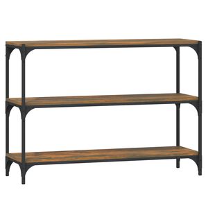vidaXL Knižnica dymov&yacute; dub 100x33x70,5 cm spracovan&eacute; drevo a oceľ
