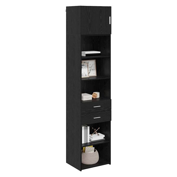 vidaXL Highboard Čierny dub 50 x 42,5 x 225 cm Kompozitn&eacute; drevo