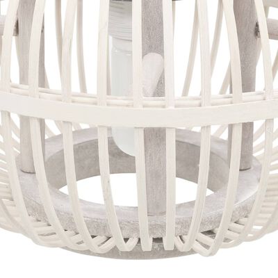 vidaXL Závesné svietidlo biele vŕba 40 W 30x22 cm kruhové E27