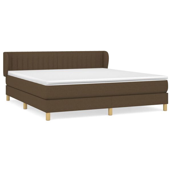 vidaXL Boxspring posteľ s matracom tmavohned&aacute; 180x200 cm l&aacute;tka