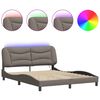 vidaXL R&aacute;m postele s LED bez matraca Hvar Taupe 160x200 cm L&aacute;tka