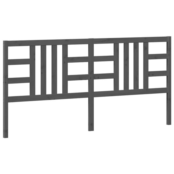 vidaXL Čelo postele sivé 206x4x100 cm masívna borovica