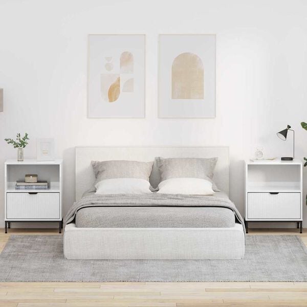 vidaXL Nočn&yacute; stol&iacute;k 2 pcs Biela s vysok&yacute;m leskom 49 x 36 x 61 cm