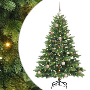 vidaXL Umel&yacute; vianočn&yacute; stromček s 150 LED-i Zelen&aacute; 150 cm PE a PVC