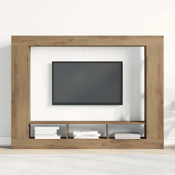vidaXL TV skrinka dub artisan 152 x 22 x 113 cm Kompozitn&eacute; drevo